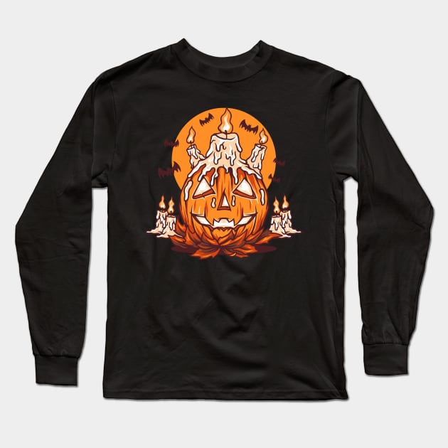 The Possessed Pumpkin Long Sleeve T-Shirt by ATLSHT